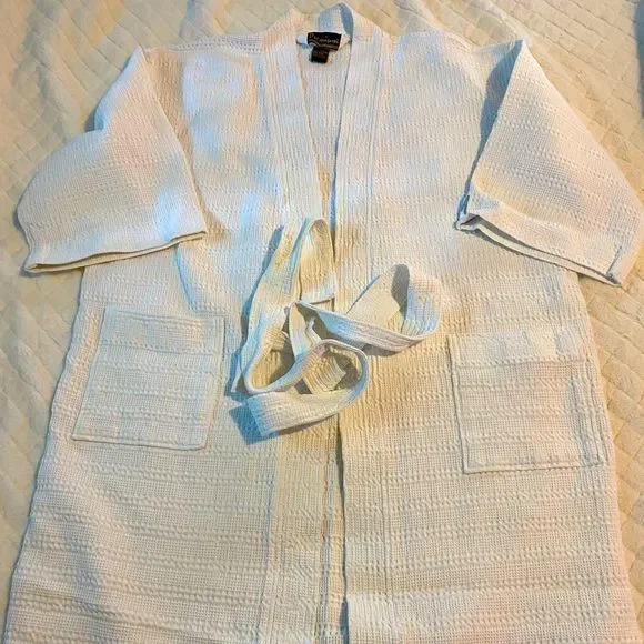 Premium Robe Collection One Size White Waffle Quick Drying monogrammed JM - Picture 1 of 6